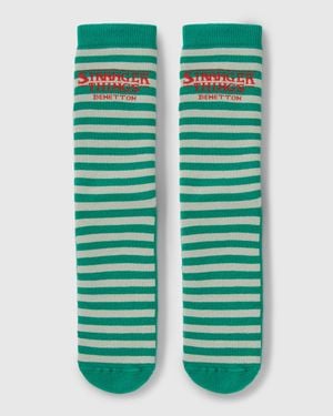 Benetton Benetton, Stranger Things Striped Socks - Green