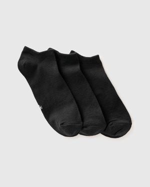 Benetton Benetton, Three Pairs Of Plain Short Socks - Black