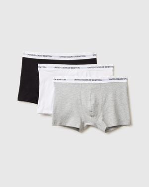 Benetton Benetton, Set Tre Boxer - Nero