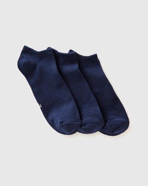 Benetton Benetton, Drei Paar Einfarbige Kurze Socken, Größe, Dunkelblau, Damen