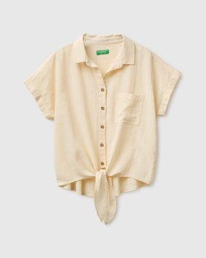 Benetton Benetton, Blouse With Knot - Natural