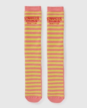 Benetton Benetton, Calzini A Righe Stranger Things, Taglia, Rosa, Donna - Nero