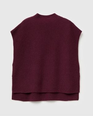 Benetton Benetton, Gilet Col Roulé En Laine Mélangée, Taille, Prune, Femme - Violet