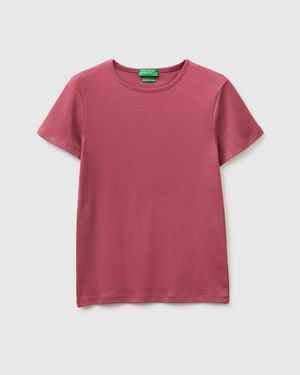 Benetton Benetton, Slim Fit Crew Neck T-Shirt - Red