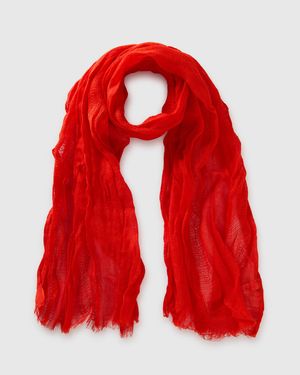 Benetton Benetton, Schal Aus Reinem Leinen, Größe, Korallenrot, Damen