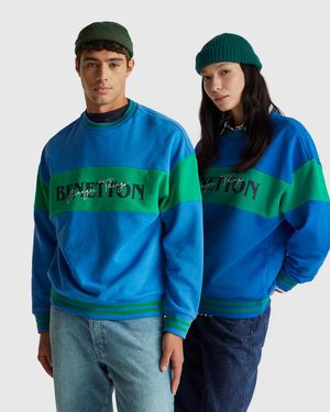 Benetton Benetton, Stranger Things Colour Block Sweatshirt - Blue