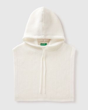 Benetton Benetton, Capuche Devant, Taille, Crème, Femme - Noir