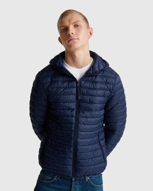 Benetton Benetton, Regular Fit Puffer Jacket - Blue