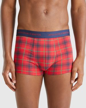 Benetton Benetton, And Tartan Boxer Shorts - Black