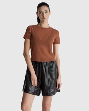 Benetton Benetton, Short Sleeve T-Shirt With Lurex - Black