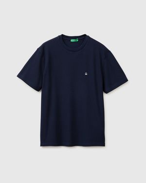 Benetton Benetton, Organic Cotton Piquet T-Shirt - Blue