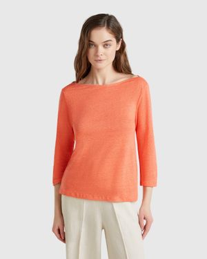 Benetton Benetton, T-Shirt Manica A 3/4 - Rosso