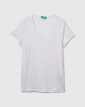 Benetton Benetton, Round-Neck T-Shirt - White