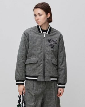 Benetton Benetton, Prince Of Wales Bomber Jacket - Black