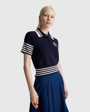 Benetton Benetton, Suéter Ajustado, Azul Oscuro, Mujer