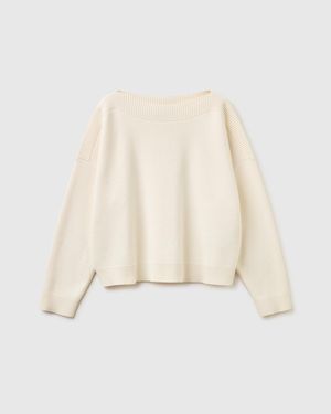 Benetton Benetton, Boxy Fit Jacquard Jumper - Black