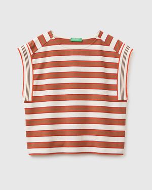 Benetton Benetton, Striped Sleeveless T-Shirt - Black
