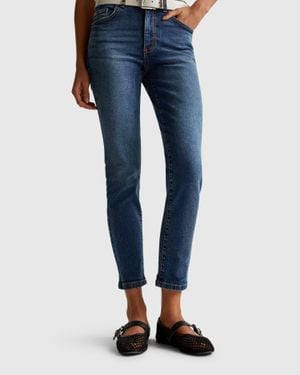 Benetton Benetton, Jeans Slim Fit A Vita Alta, Taglia, Blu, Donna - Nero