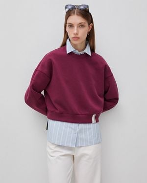 Benetton Benetton, Boxy Fit Sweatshirt With Crest On The Back - Purple