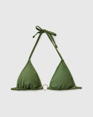 Benetton Benetton, Ribbed Beach Triangle With Lurex - Green