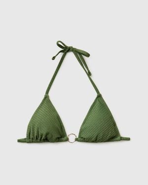 Benetton Benetton, Triángulo De Playa Acanalado Con Lúrex, Talla, Verde, Mujer