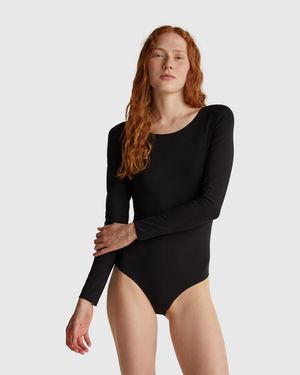 Benetton Benetton, Long Sleeve Super Stretch Bodysuit - Black