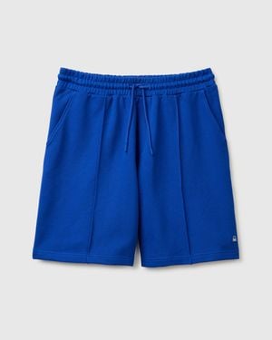 Benetton Benetton, Cotton Fleece Bermuda Shorts - Blue