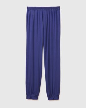 Benetton Benetton, Stretch Modal Trousers - Blue
