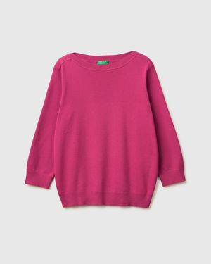Benetton Benetton, Jumper With Boat Neck - Black