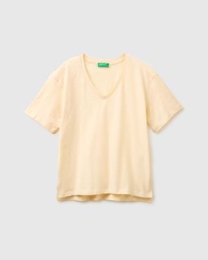 Benetton Benetton, V-Neck T-Shirt - Black