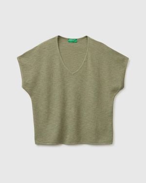 Benetton Benetton, V-Neck Jumper - Green
