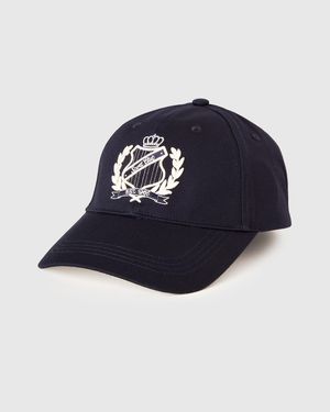 Benetton Benetton, Cappello Baseball Con Ricamo, Taglia, Blu Scuro, Donna - Nero
