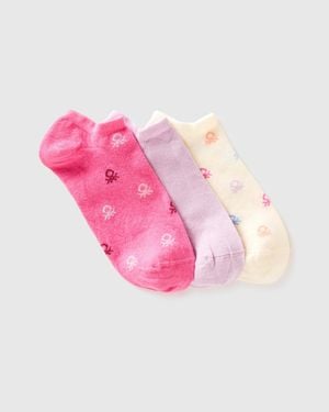 Benetton Benetton, Three Pairs Of Short Socks - Black