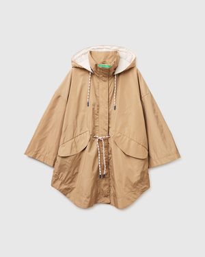 Benetton Benetton, Large Parka With Hood - Black