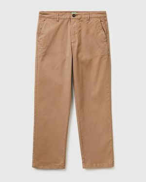Benetton Benetton, Straight Fit Chinos - Natural