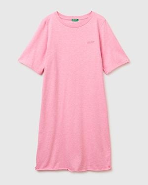 Benetton Benetton, Camisón De Algodón Ligero, Talla, Rosa, Mujer