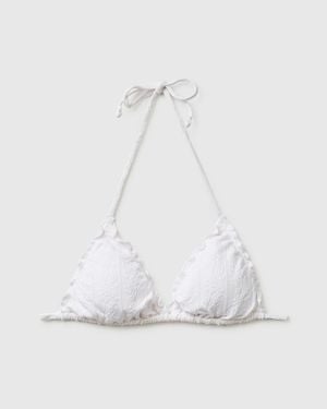 Benetton Benetton, Triangolo Mare Jacquard, Taglia: 4° Bianco, Donna - Nero