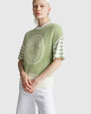 Benetton Benetton, Vest With Inlay - Green