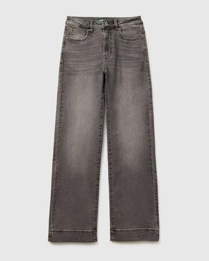 Benetton Benetton, Recycled Cotton Flare Jeans - Black