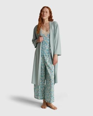 Benetton Benetton, Stretch Viscose Blend Dressing Gown - Black