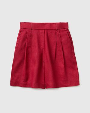 Benetton Benetton, Pure Linen Bermuda Shorts - Red