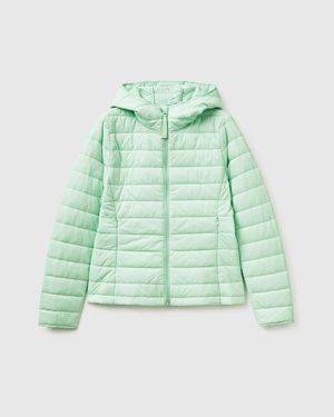 Benetton Benetton, Lightweight Padded Jacket With Hood - Green