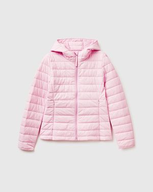 Benetton Benetton, Lightweight Padded Jacket With Hood - Black