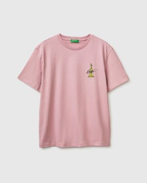 Benetton Benetton, Printed T-Shirt - Pink