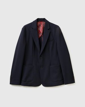 Benetton Benetton, Blazer De Un Solo Pecho, Talla, Azul Oscuro, Hombre