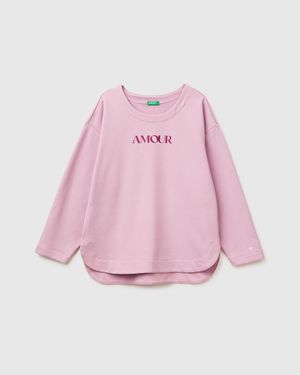 Benetton Benetton, Closed Sweatshirt With Print - Pink