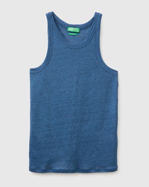 Benetton Benetton, Pure Linen Tank Top - Blue