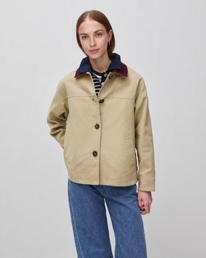 Benetton Benetton, Jacket With Velvet Collar - Natural