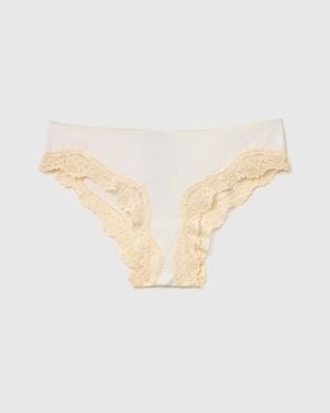 Benetton Benetton, Classic Silk Blend Briefs With Lace - Black