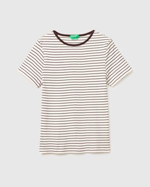 Benetton Benetton, Crew Neck Striped T-Shirt - Black